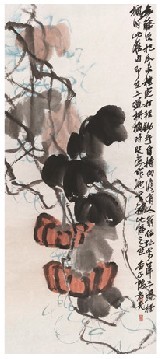 齐白石 南瓜 镜心